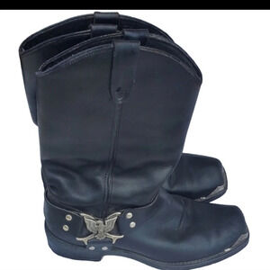 Stone Mountain‎ Steel tip Black cowboy boots 9EE